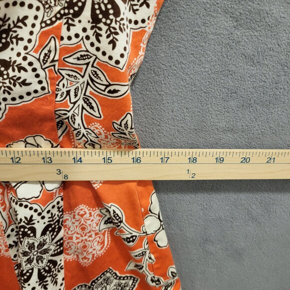 Jessica Howard Floral Midi Dress Size 12 Coral Sleeveless Classic Flowy Dainty‎ - Picture 5 of 6